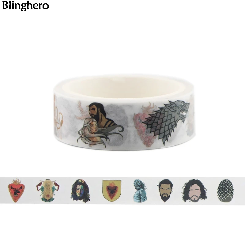 

Blinghero Game of Thrones 15mmX5m Washi Tape DIY Masking Tape Adhesive Tapes Decorative Stickers Cool Hand Account Tapes BH0011