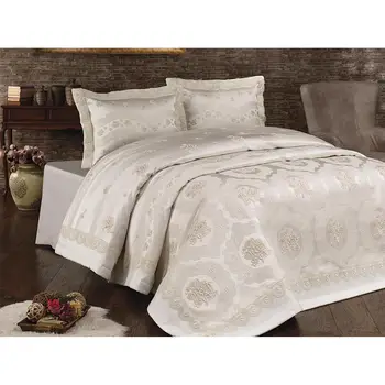 

Rain Double Bed Cover Ecru