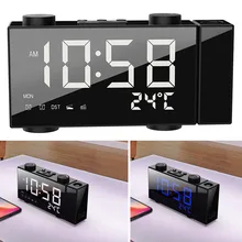 SOONHUA цифровой проекционный Будильник usb порт зарядки FM радиотермометр дисплей двойной будильник затемнения украшение для дома часы