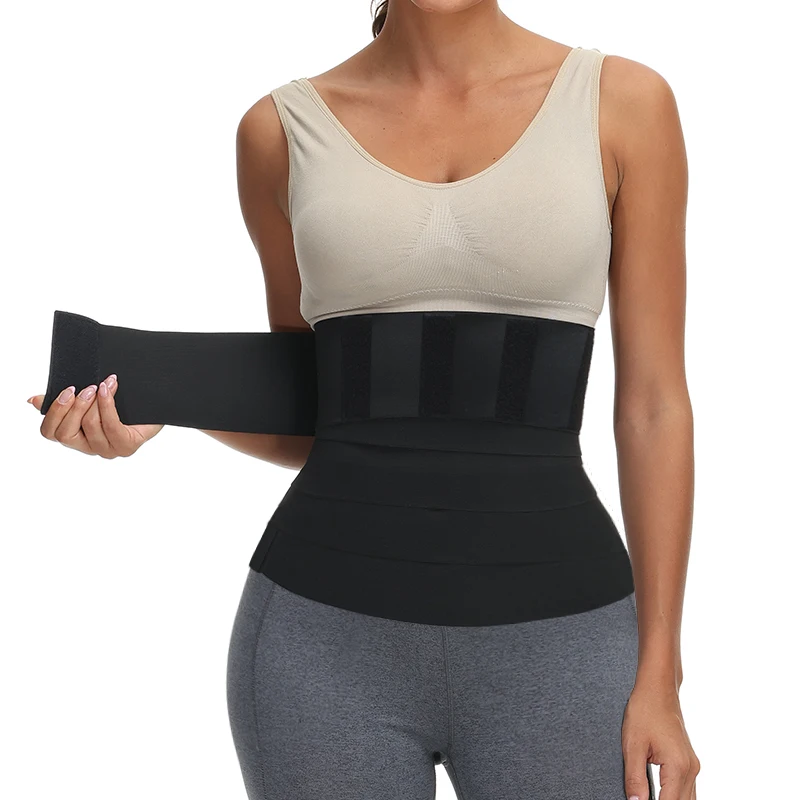 2022 New Bandage Wrap Buckle Adjustable Waist Trainer Band with Loop Free Size Tummy Trimmer Sheath Fitness Abdomen Belt Shaper tummy control shapewear