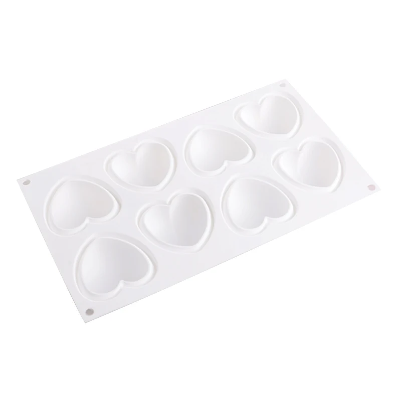 8 Heart Shape Silicone Cake Molds French Dessert Mousse Baking Form Moulds Chocolate Jelly Mold Cake Decoration Tool