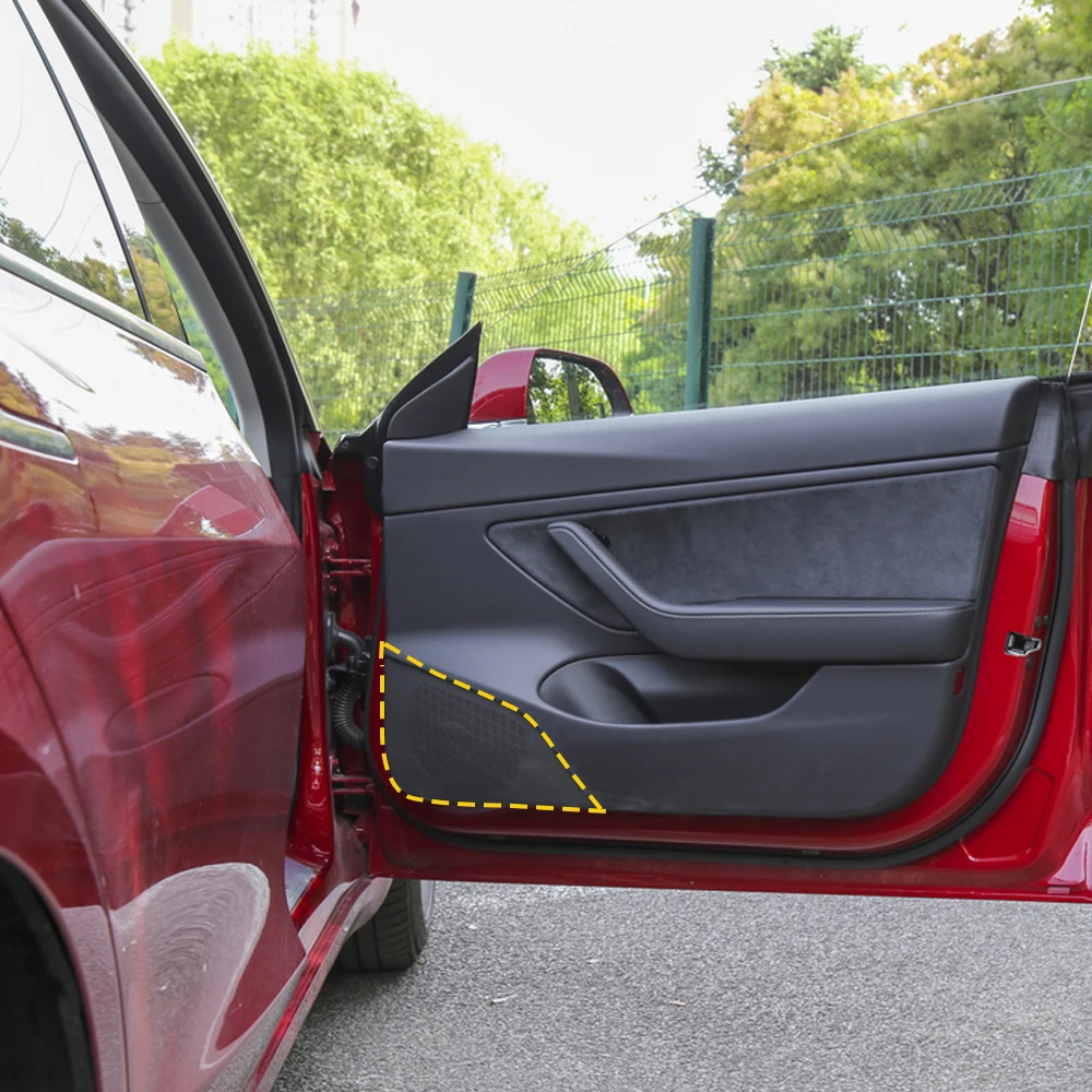 Для Tesla модель 3- автомобильный Стайлинг Дверь громкий динамик звук хромированная Накладка рамка наклейка интерьерные аксессуары