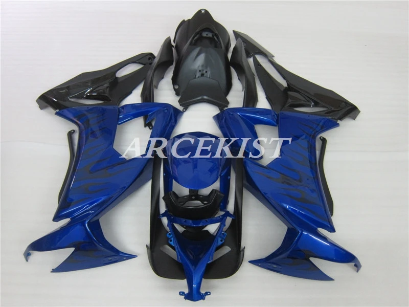 New ABS whole Fairings Kit Fit for Kawasaki Ninja ZX-10R ZX10R 10R 2008 2009 2010 08 09 10 Bodywork set blue black Flame | Автомобили и
