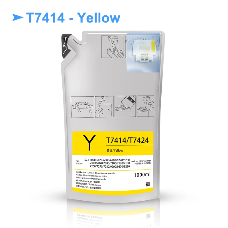 Vivid 1000ML T7414 T741X Ink Packs Dye Sublimation Ink Pack For Epson SureColor F6000 F6070 F6200 F6270 F7000 F7200 F7270 F9200