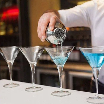 

6Pcs Stainless Steel Cocktail Shaker Bar Set Bartender Kit Wine Martini Mixer Boston Shaker for Party Bar Tool Bartenders Roll U
