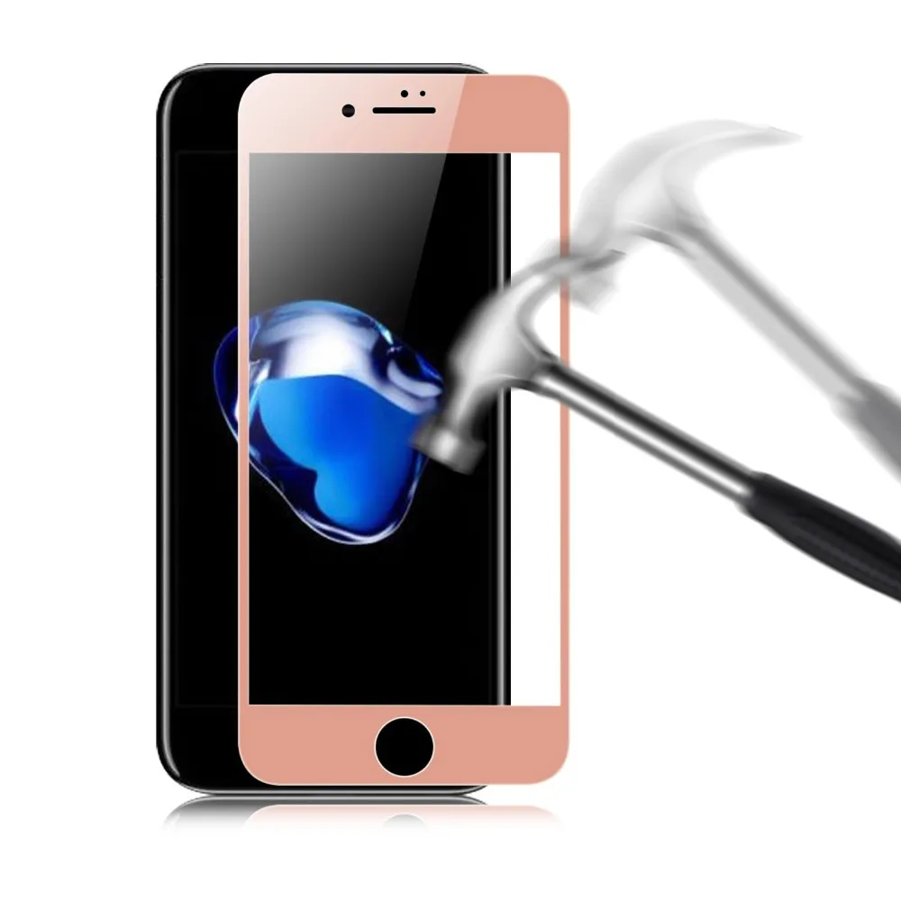 

9H Full Glue Cover Rose Gold Tempered Glass For iPhone 7 8 6 6S Plus Screen Protector For I6 I7 I8 Plus Protective Film Glass