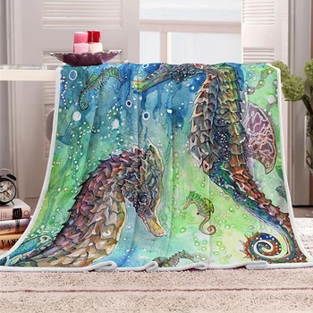 

Sholisa Flannel Throw Fluffy Blanket 3D Printed Cartoon Pattern Polyester Super Soft Warm Winter Rest Use Small