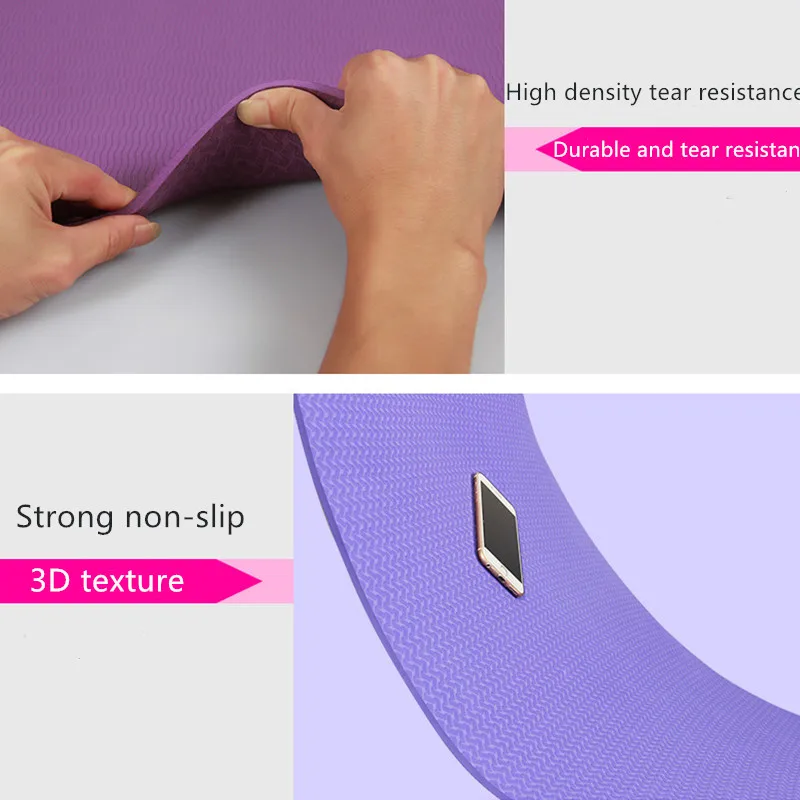 1830*800*6mm TPE Yoga Mat with Position Line Non Slip Carpet Mat, For Beginner Environmental Fitness Gymnastics Mats