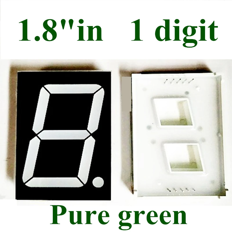 1.8 inch 1 Bit 7 Segment Pure green LED Display 1.8" 1.8in Digital Tube Plastic Metal Common cathode(Nixie tube)