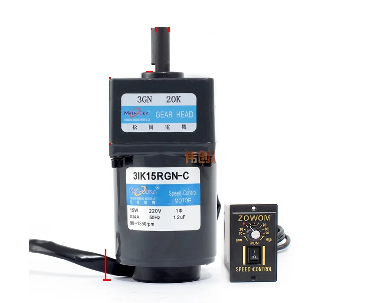 3IK15RGN-C AC gear reducer motor, speed regulation, reversible, large torque + speed controller