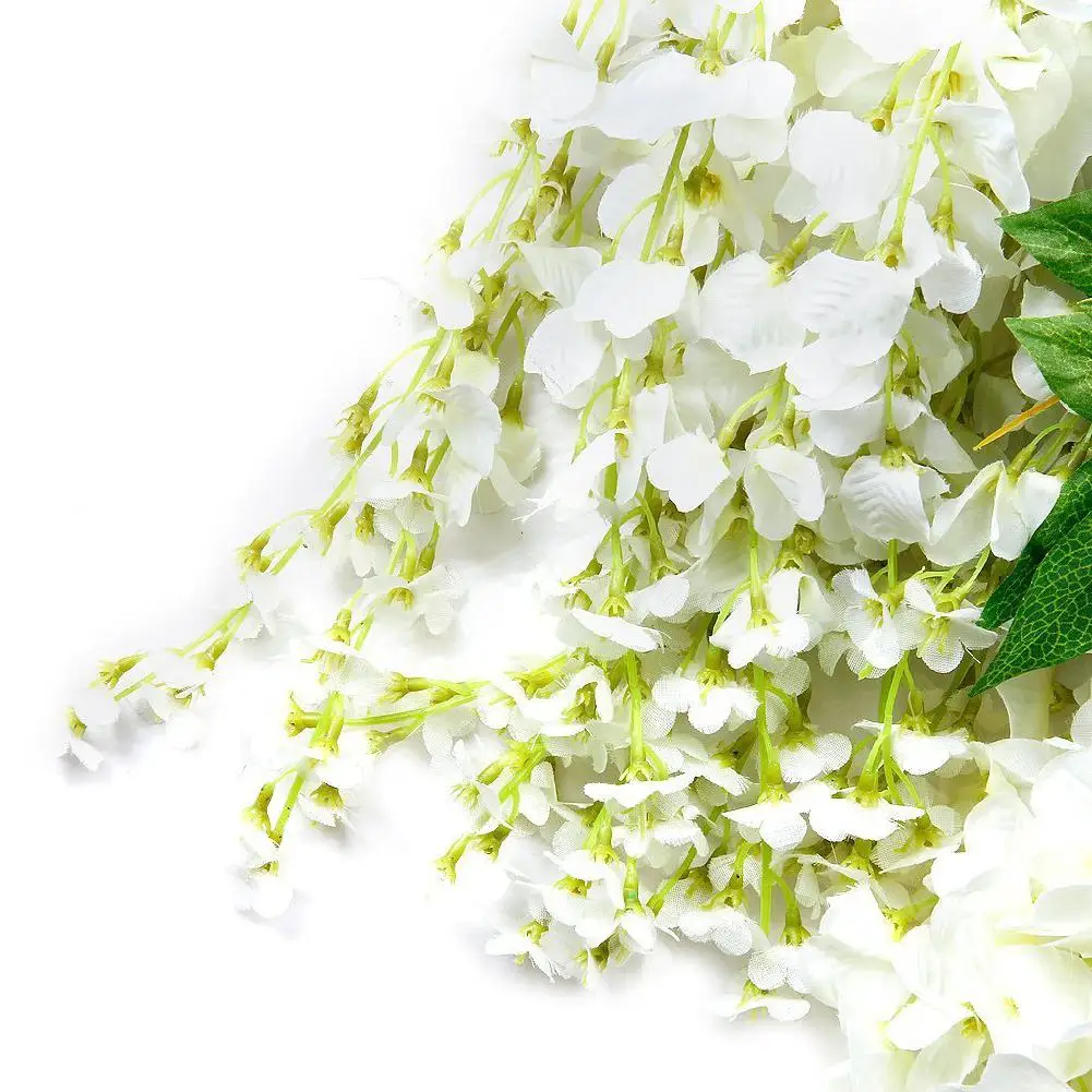 Adeeing 12x искусственный цветок Wisteria сад Сваг из лозы Свадебный декор(белый