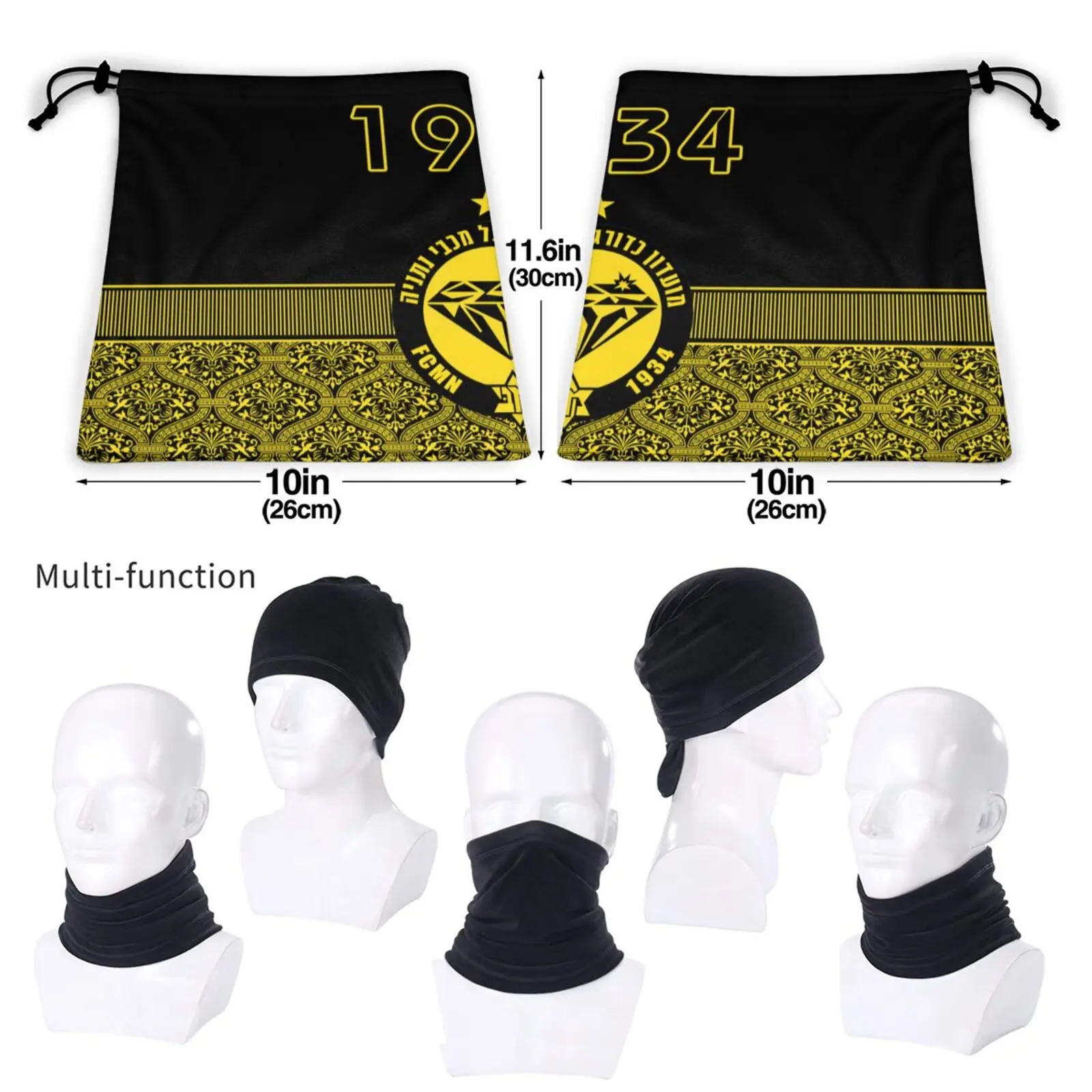 Israel Maccabi Netanya Fc Men&Women Face Mask Balaclavas Seamless Bandana Headwear Neck Warmer Gaiter Outdoor Multi-Functional barbour scarf mens