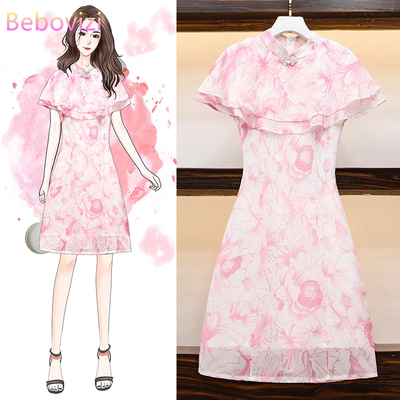 Bebovizi 2020 размера плюс M-4XL винтажные китайские Qipao Повседневные Вечерние женские