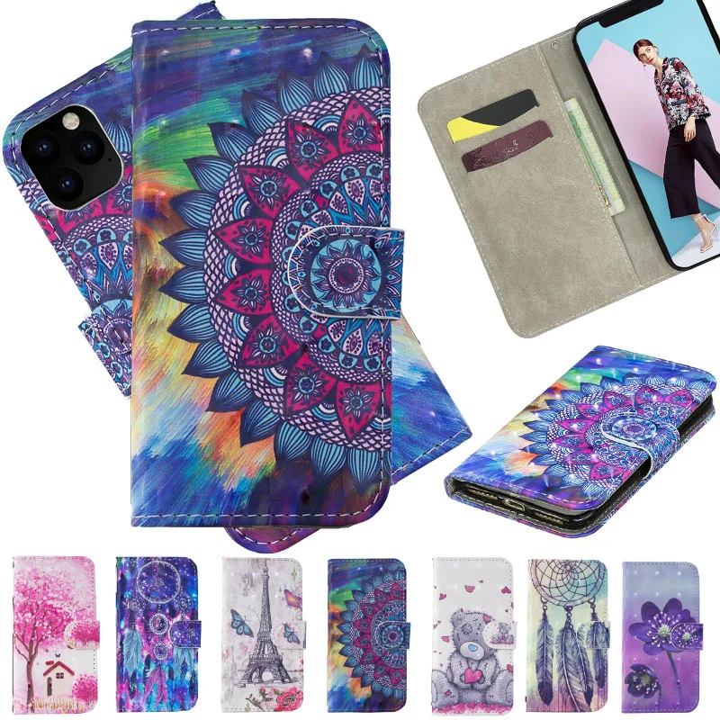 iphone 12 pro max phone case Case For iPhone 13 12 5 5S SE 6 6S 7 8 Plus 11 Pro X XS XR Max Book Flip Phone Cover Card Slot 3D Painted Wallet Leather Coque iphone 12 pro max leather case