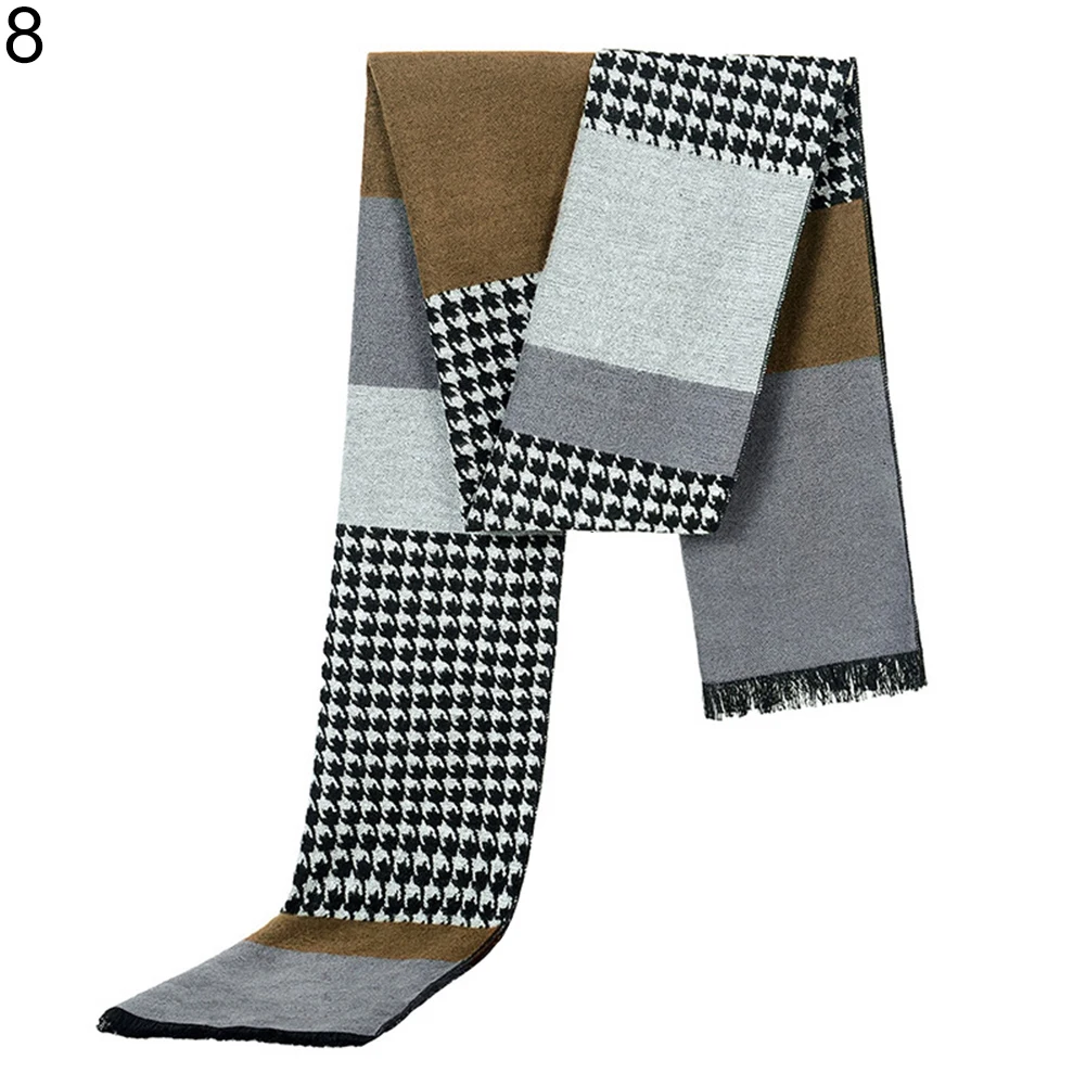 Bufanda térmica suave fina para hombre Куадрос, cálido invierno Чал Куэльо abrigo largo bufanda шарф мужской