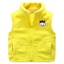 Двухслойный осенне-зимний плотный детский жилет Повседневная флисовая детская одежда на молнии для мужчин и женщин