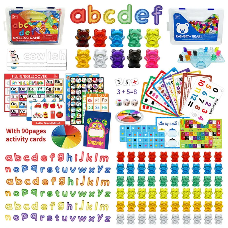 216 cartes avec lettres de l'alphabet pour jeux et activités éducatives