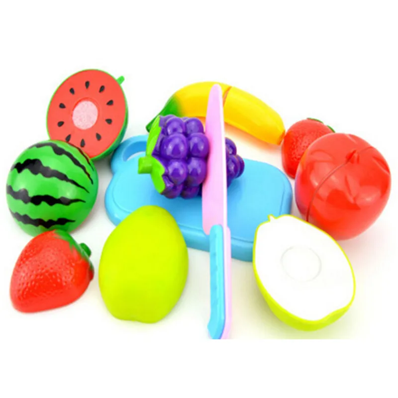 8PCS 1 Набор, детский домик, игровой набор, фрукты, пластиковые овощи, кухня, Детские классические детские игрушки, игрушки для раннего развития - Цвет: 8PCS