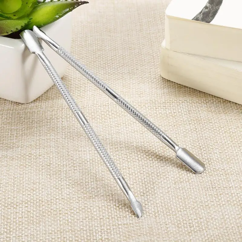 1pcs Stainless Steel Cuticle Nail Pusher Double Head Dead Skin Push Portable Nail Pusher Nail Dead Skin Pedicure Manicure Tool