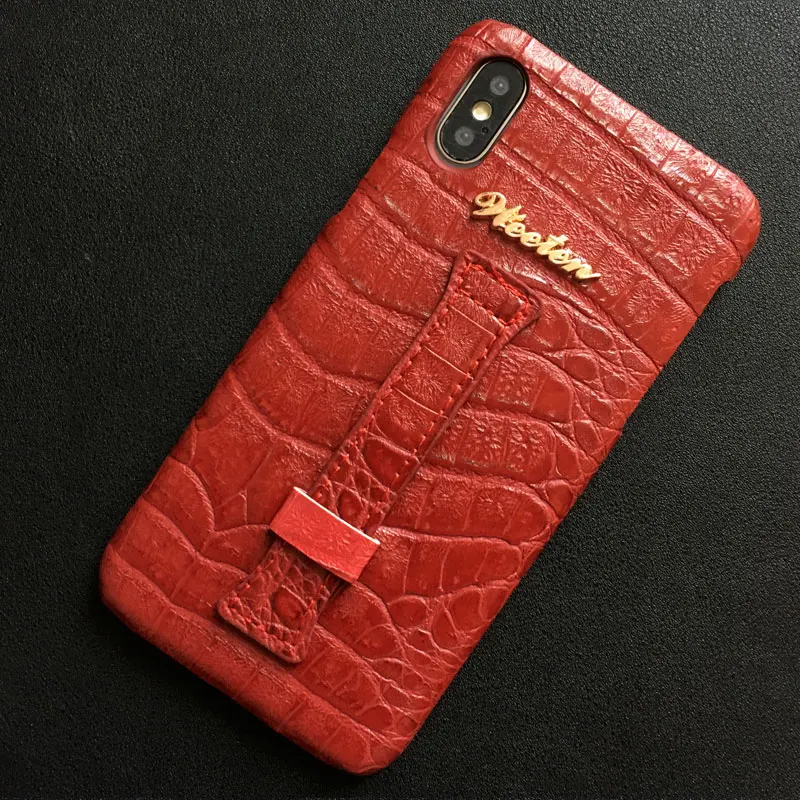 Чехол из крокодиловой кожи PU на запястье для iPhone 11 Pro Max XS 7 8 6 6S Plus X XR Жесткий Чехол для наушников для Airpods Pro - Цвет: Red