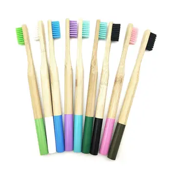 

1pc Natural Bamboo Toothbrush Eco-friendly Low-carbon Travel Soft Toothbrush Brush Color Oral Bristle Random Adults Care To R7N0