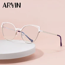 

Women Fashion Glasses Cat Eye Pink Metal Frame Myopia Prescription Eyeglasses Female Accessories Black Anti Blue Light Eyewear