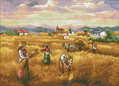 wheat fields in autumn Counted Cross Stitch 11CT 14CT 18CT DIY Kits Embroidery Needlework Sets | Дом и сад