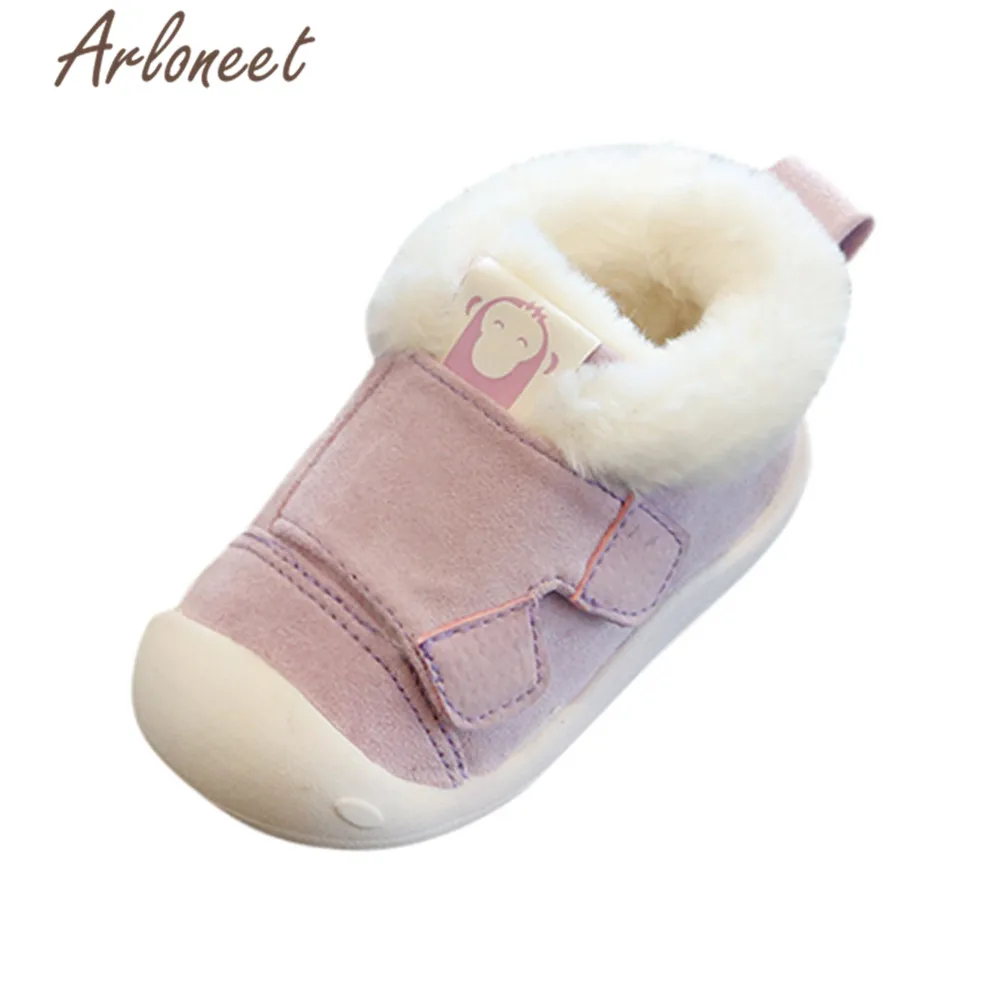 ARLONEET обувь; обувь для новорожденных девочек; обувь для первых шагов; зимние кроссовки из флока; обувь для первых шагов; Плюшевые ботинки для маленьких мальчиков; обувь с героями мультфильмов - Цвет: PP