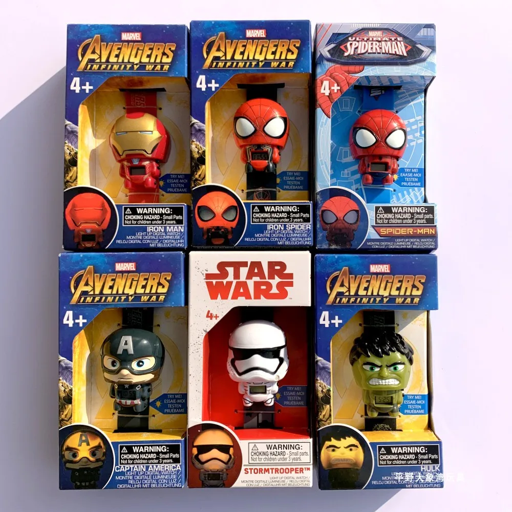 Marvel Avengers Iron Man Hulk Star Wars Kylo Ren Darth Vader Chirldren Watch Kawaii Toys Gifts Anime Favorites Collect Ornaments