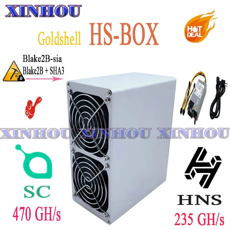 

Goldshell HS-BOX 235GH/s Blake2B + SHA3 HandShake HNS SC ASIC miner более экономичный, чем SH5 SH3 SH1 KD-BOX Mini-DOGE LT5 L7