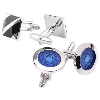 

2 Pair Men's Cufflinks Fashion Round Eyes Shirt Cufflinks & Mens Shirt Cufflinks Black Onyx Cuff Links Silver Striped