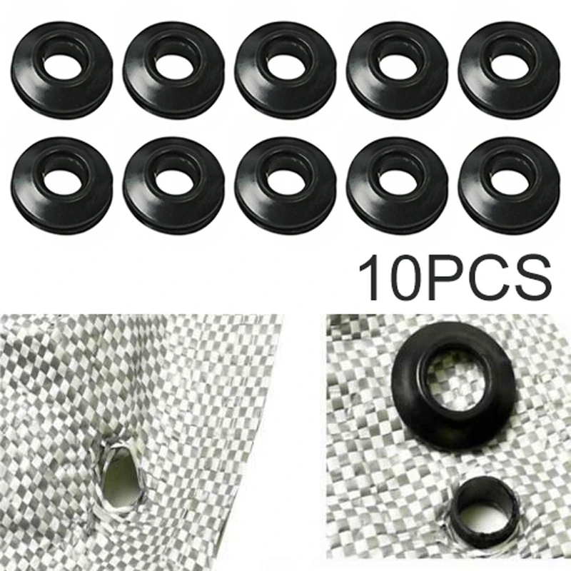 New 10pcs 11mm Hole Rubber Self Sealing Snap Eyelets Grommet Tarpaulin