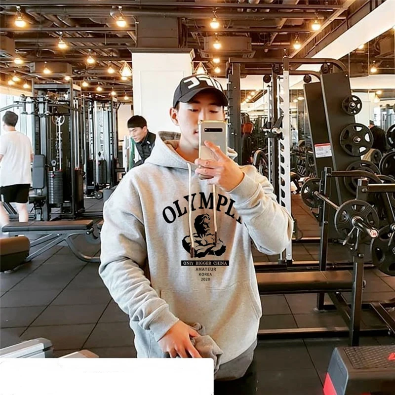 

Gyms Fitness Hoodies Mens Casual Sweatshirt Hooded Jacket Outerwear sports Running Workout Sportswear Bodybuilding Tops Coats