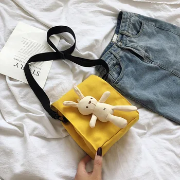 

2020 New Style Doll WOMEN'S Bag Korean-style Trend Shoulder Bag Summer Hipster Cute Bucket Bag Shoulder Canvas