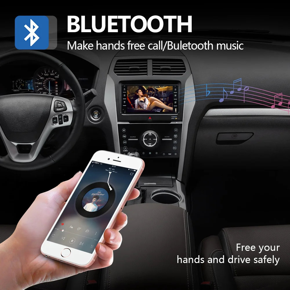 Camecho 2 Din Автомобильный мультимедийный плеер GPS WIFI Авторадио MP5 сенсорный экран