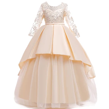 

2019 Girl Clothes Elegance Girl Princess Dress Summer Embroidery Wedding Dress Soft Spring Party Long Sleeve Drop Shipping