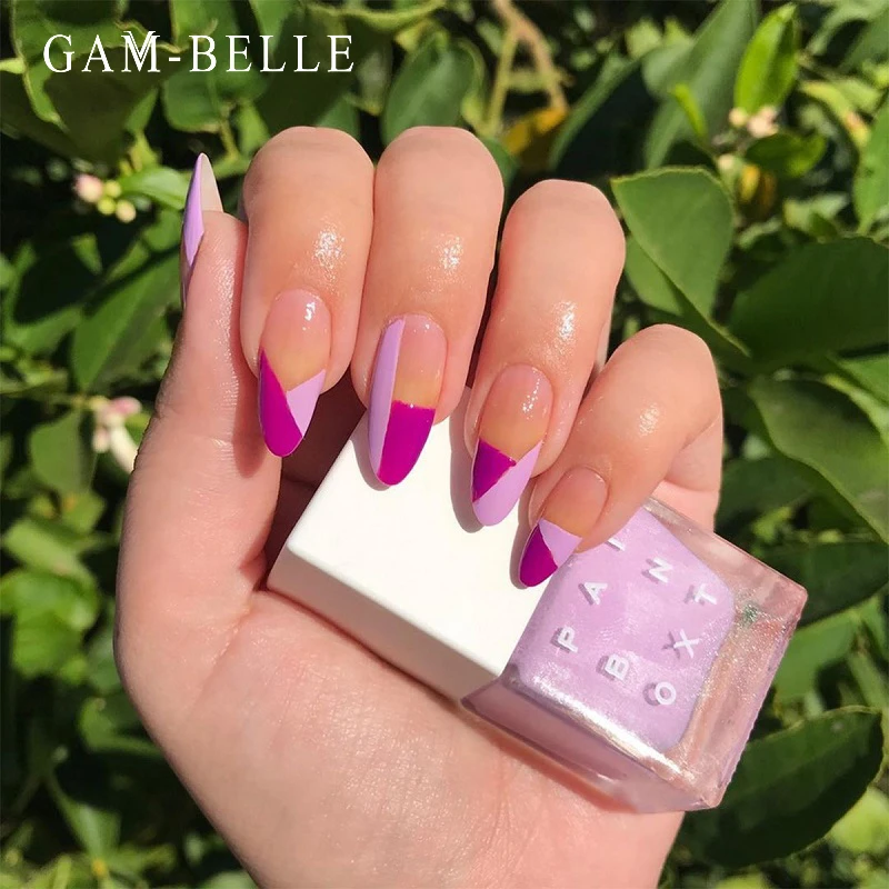 Gam belle uñas postizas de Punta francesa, rosa roja, forma de elipse de  longitud media, uñas acrílicas artificiales con pegamento para niña|Uñas  postizas| - AliExpress