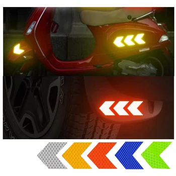 

10Pcs Car Reflector Sticker Safety Warning Reflective Sticker Arrow Adhesive Tape For Truck Bicycle Motorcycle Home Backpack