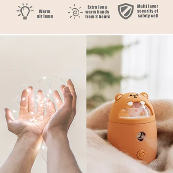 

3 in 1 Humidifier Mobile Power Hand Warmer Multifunctional Mini Humidifier with Light GK99