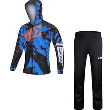 Новая летняя спортивная Солнцезащитная одежда для рыбалки дышащие противомоскитные Рыболовные костюмы+ брюки