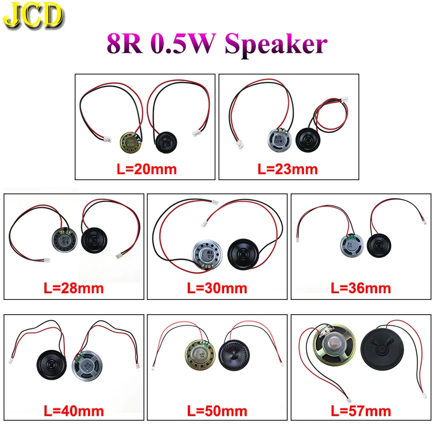 Mini Horn Speaker 1X 8 Ohm 8R 0.5W Mini Ultra-thin Horn Speaker Diameter 20mm 23mm 28mm 30mm 36mm 40mm 50mm 57mm