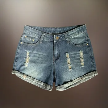 

Hot Selling Short Femme Sexy Nightclub Denim Pants Light Color Multi-Bag High Waist Wome Shorts Jean Shorts Plus Size S-5XL