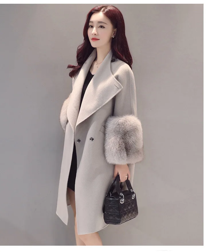 Осеннее и зимнее Новое Женское пальто, модное длинное пальто с секциями, тонкое, свободное, большой размер, Корейская версия