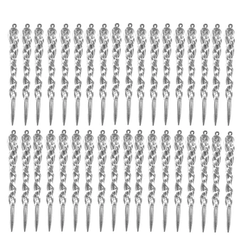 

Plastic Icicle Ornaments 100Pcs 5.12Inch Christmas Tree Holiday Hanging Icicle Twisted Party Wedding Decorations