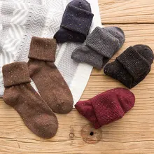 Новые зимние шерстяные носки, сохраняющие тепло, толстые носки, женские зимние короткие носки, женские нейтральные шерстяные носки для женщин