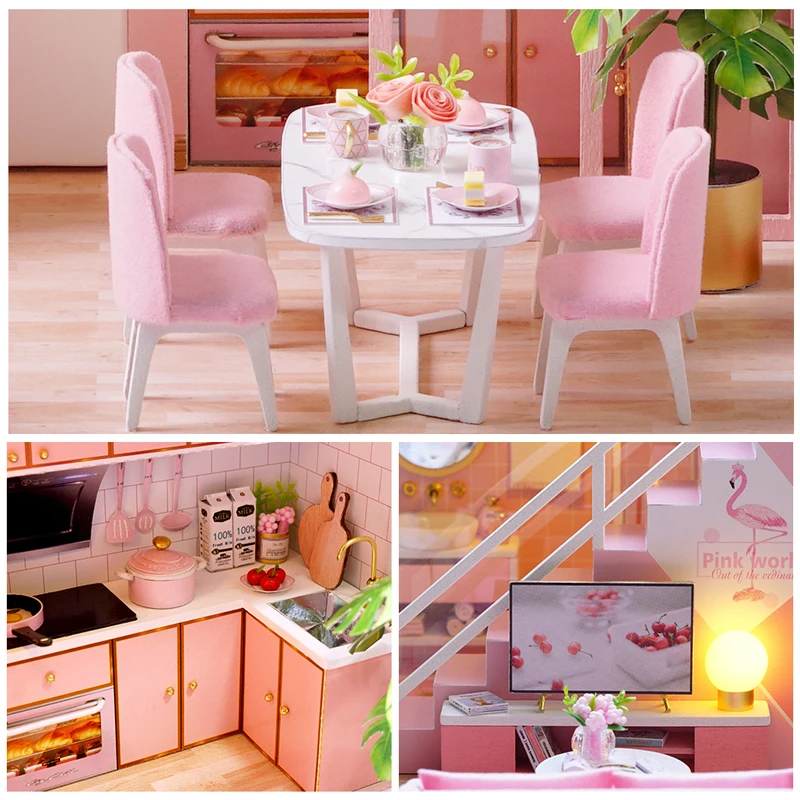 Домик кукольный CUTEBEE сделай сам деревянный миниатюрный дом для кукол комплект