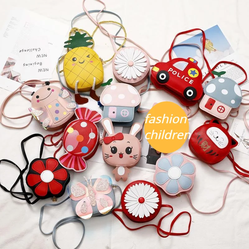 Encantadores bolsos de hombro tipo bandolera para niños, bolsa de hombro pequeña de princesa para niña, carteras y monederos de cuero PU a la moda para bebés