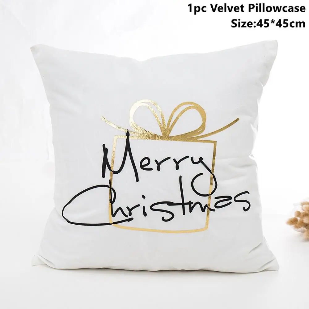 Noel Pillowcase 1 Taoup 1 шт. Золотая Снежинка Merry Christmas декоративные домашние наволочки для рождественских украшений Рождественский Декор для дома Noel Bells Santa Hot - Цвет: Noel Pillowcase 1