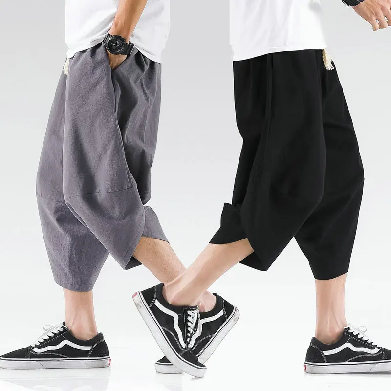Summer Mens Cross Pants Streetwear Harem Pants Male Loose Chinese Style High Quality Men Casual Pants Fashionable Large Size 5XL Summer Mens Cross Pants Streetwear Harem Pants Male Loose Chinese Style High Quality Men Casual Pants Fashionable Large Size 5XL
