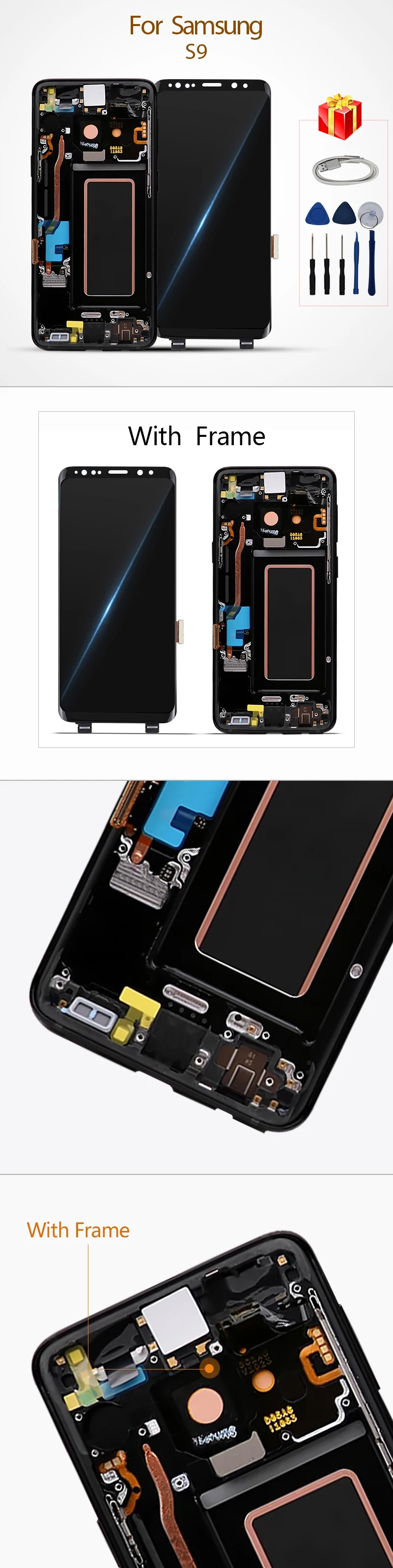 S9 для samsung Galaxy S9 G960 lcd сенсорный экран дигитайзер запасной дисплей на замену частей